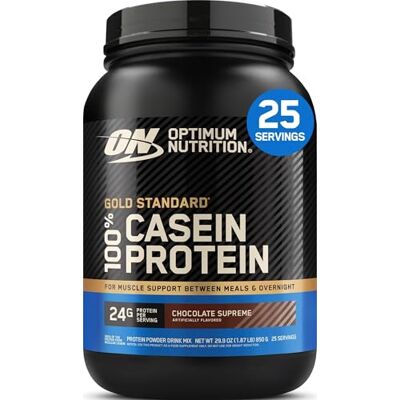 Optimum Nutrition Gold Standard 100% Protéine de Caséine, Goût Chocolat Suprême, 924g, 24 Doses Optimum Nutrition Gold Standard 100% Protéine de Caséine, Goût Chocolat Suprême, 924g, 24 Doses