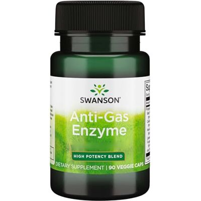 Swanson , Enzymes anti-gaz, 90 gélules sans gluten, mélange d'enzymes protégées par dose de 40 mg par dose, sans soja, sans OGM, goût neutre Swanson , Enzymes anti-gaz, 90 gélules sans gluten, mélange d'enzymes protégées par dose de 40 mg par dose, sans soja, sans OGM, goût neutre