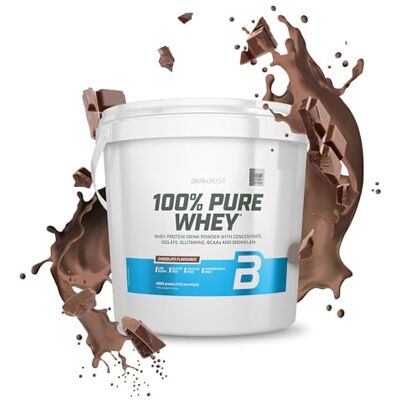 BioTechUSA 100% Pure Whey Poudre de protéines avec BCAA et Glutamine Sans gluten, sans huile de palme 21g de protéines par portion, 4 kg, Chocolat Avec BCAA et L-glutamine, enzymes de bromélaïne, faible teneur en sucre, sans gluten, sans huile de BioTechUSA 100% Pure Whey Poudre de protéines avec BCAA et Glutamine Sans gluten, sans huile de palme 21g de protéines par portion, 4 kg, Chocolat Avec BCAA et L-glutamine, enzymes de bromélaïne, faible teneur en sucre, sans gluten, sans huile de