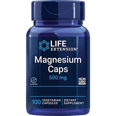 Life Extension , Magnesium Caps, 500mg, 100 Capsules végétaliennes, Sans Gluten, Végétarien, Sans Soja, Sans OGM Life Extension , Magnesium Caps, 500mg, 100 Capsules végétaliennes, Sans Gluten, Végétarien, Sans Soja, Sans OGM