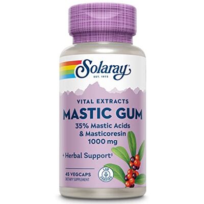 SOLARAY Extrait de caoutchouc mastic, 500 mg, 45 pièces de SOLARAY Extrait de caoutchouc mastic, 500 mg, 45 pièces de