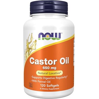 NOW Castor Huile, 650Mg 120 Softgels NOW Castor Huile, 650Mg 120 Softgels