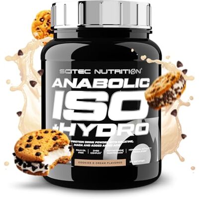 Scitec Nutrition Anabolic Iso + Hydro, Protéine de lactosérum avec créatine, HMB, maca et acides aminés ajoutés, 920 g, Cookies & cream Scitec Nutrition Anabolic Iso + Hydro, Protéine de lactosérum avec créatine, HMB, maca et acides aminés ajoutés, 920 g, Cookies & cream
