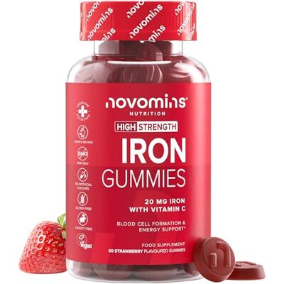Novomins Gummies de fer 20 mg avec vitamine C 60 Gummies Supplément de fer à haute résistance Alternative aux comprimés de fer Soutient le système immunitaire et l'augmentation Novomins Gummies de fer 20 mg avec vitamine C 60 Gummies Supplément de fer à haute résistance Alternative aux comprimés de fer Soutient le système immunitaire et l'augmentation