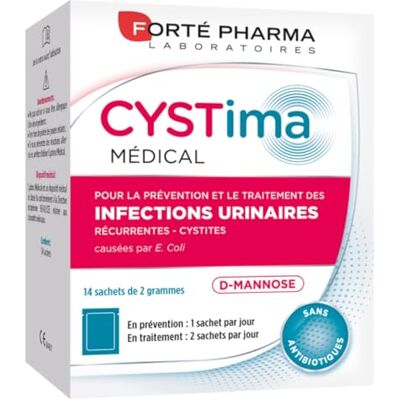 Forte Pharma Forté Pharma Cystima Medical Complement alimentaire infection urinaire femme, Cystites, Prévention et traitement D mannose d'origine végétale Solution 100% naturelle 14 Sachets, 1-2/jour Forte Pharma Forté Pharma Cystima Medical Complement alimentaire infection urinaire femme, Cystites, Prévention et traitement D mannose d'origine végétale Solution 100% naturelle 14 Sachets, 1-2/jour