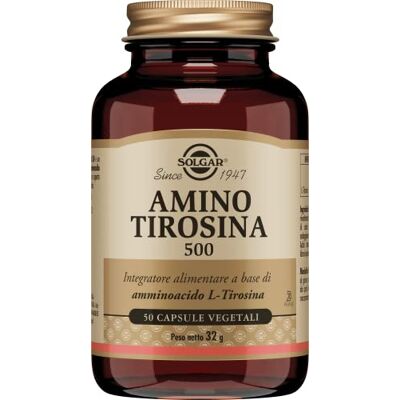 Solgar Amino Tyrosine 500 mg 50 capsules végétales Complément végétalien L-tyrosine 500 mg par gélule en formule végétalienne. Sans dérivés de lait et certifié KOF-K. Solgar Amino Tyrosine 500 mg 50 capsules végétales Complément végétalien L-tyrosine 500 mg par gélule en formule végétalienne. Sans dérivés de lait et certifié KOF-K.