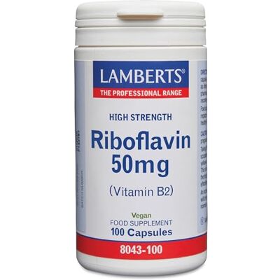 Lamberts VIT. 50mg B2 Riboflavine 100CA Lamberts VIT. 50mg B2 Riboflavine 100CA