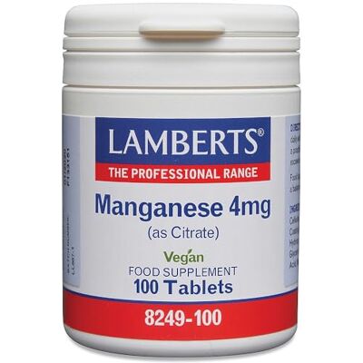 Lamberts Manganeso Como Citrato 5 mg 100 comprimés Lamberts Manganeso Como Citrato 5 mg 100 comprimés