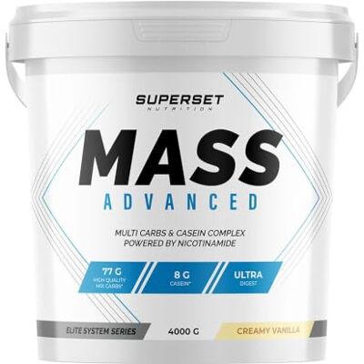 SUPERSET NUTRITION Mass Advanced (4kg) Gainers Gainer grand format pour encore plus de masse ! Vanille Crémeuse SUPERSET NUTRITION Mass Advanced (4kg) Gainers Gainer grand format pour encore plus de masse ! Vanille Crémeuse
