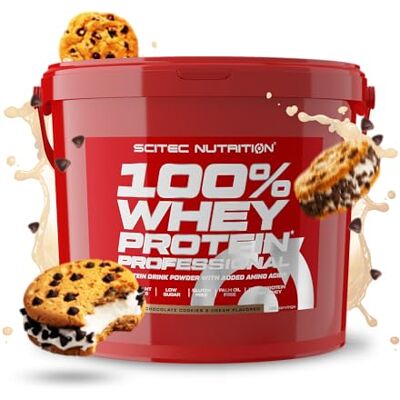 Scitec Nutrition 100% Whey Protein Professional Complexe de whey Concentré et isolat de lactosérum avec enzymes digestives protéines pour les muscles 5 kg, Chocolat-Cookies & Cream Scitec Nutrition 100% Whey Protein Professional Complexe de whey Concentré et isolat de lactosérum avec enzymes digestives protéines pour les muscles 5 kg, Chocolat-Cookies & Cream