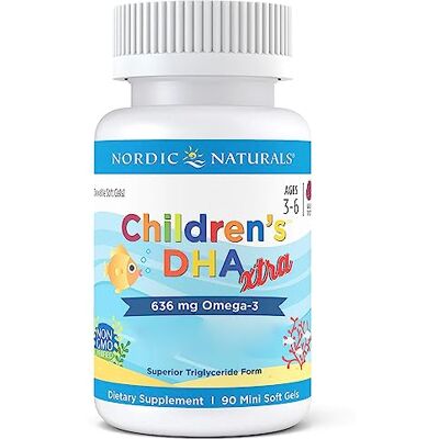 Nordic Naturals , DHA Xtra pour enfants, 636 mg d'oméga-3, avec EPA et DHA, 90 gélules molles, testé en laboratoire, végétarien, sans soja, sans gluten, sans OGM Nordic Naturals , DHA Xtra pour enfants, 636 mg d'oméga-3, avec EPA et DHA, 90 gélules molles, testé en laboratoire, végétarien, sans soja, sans gluten, sans OGM
