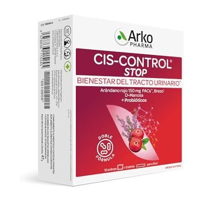 Arkopharma Ciscontrol Stop 15 Enveloppes Probiotiques, Bien-être urinaire et cystite, Action en 5 jours, Myrtille, Myrtille, D-mannose, Bruyère, Probiotiques Arkopharma Ciscontrol Stop 15 Enveloppes Probiotiques, Bien-être urinaire et cystite, Action en 5 jours, Myrtille, Myrtille, D-mannose, Bruyère, Probiotiques