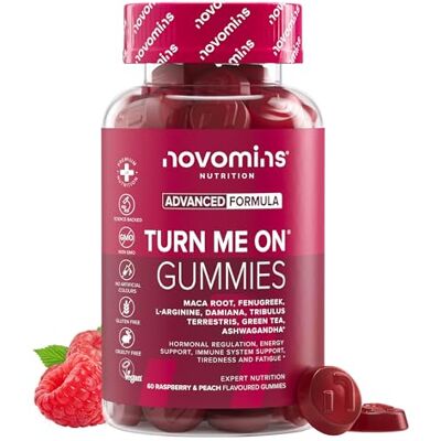 Novomins Turn Me On Gummies Maca Carotte, Damiana, Ashwagandha Novomins Turn Me On Gummies Maca Carotte, Damiana, Ashwagandha