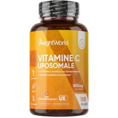 WeightWorld Vitamine C Liposomale 1000mg, 180 Gélules Vegan, Vit C 1000mg Liposomale WeightWorld Vitamine C Liposomale 1000mg, 180 Gélules Vegan, Vit C 1000mg Liposomale