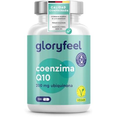 Gloryfeel Coenzyme Q10 hautement dosé 200 mg par capsule 120 gélules végétaliennes (4 mois) CoQ10 issu de fermentation végétale Testé en laboratoire, sans additifs Fabriqué en Allemagne Gloryfeel Coenzyme Q10 hautement dosé 200 mg par capsule 120 gélules végétaliennes (4 mois) CoQ10 issu de fermentation végétale Testé en laboratoire, sans additifs Fabriqué en Allemagne
