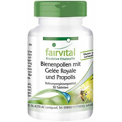 fairvital Pollen d'abeille avec gelée royale et propolis, 90 comprimés, HAUTEMENT DOSÉ fairvital Pollen d'abeille avec gelée royale et propolis, 90 comprimés, HAUTEMENT DOSÉ