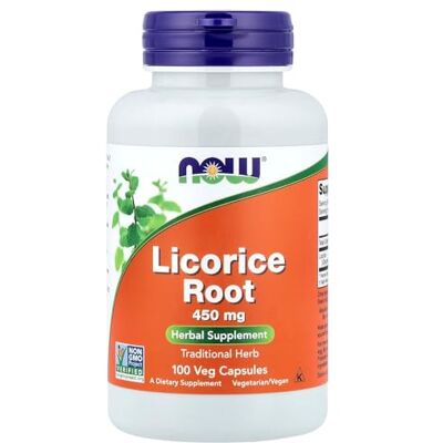 NOW Zoethoutwortel 450 mg (100 vegetarische capsules) NOW Zoethoutwortel 450 mg (100 vegetarische capsules)