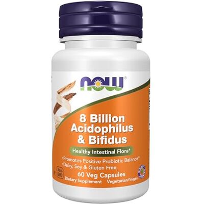 NOW Foods 8 milliards de gélules d'acidophilus et de bifidus, 60 unités NOW Foods 8 milliards de gélules d'acidophilus et de bifidus, 60 unités