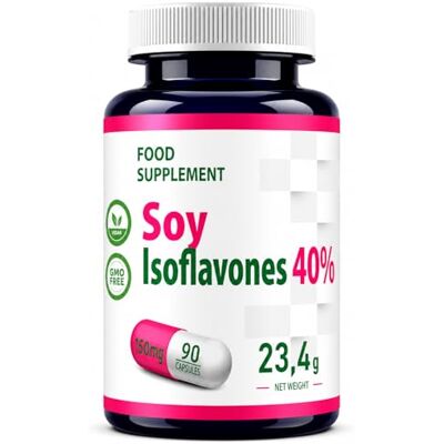 Hepatica Isoflavones de Soja 60 mg Standardisé à 40% d'Isoflavones 90 Gélules Véganes Réserve 3 Mois Glycine max GMP & laboratoire indépendant Hepatica Isoflavones de Soja 60 mg Standardisé à 40% d'Isoflavones 90 Gélules Véganes Réserve 3 Mois Glycine max GMP & laboratoire indépendant