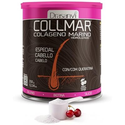 Drasanvi Collmar Collagène marin hydrolysé + biotine, kératine, sélénium, zinc et extrait de bambou Cheveux faibles et fins Haute dose 5 000 mg/jour 350 g de poudre = 35 jours saveur cerise Drasanvi Collmar Collagène marin hydrolysé + biotine, kératine, sélénium, zinc et extrait de bambou Cheveux faibles et fins Haute dose 5 000 mg/jour 350 g de poudre = 35 jours saveur cerise