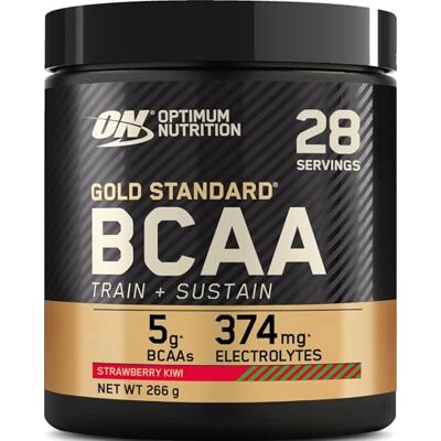 Optimum Nutrition Gold Standard BCAA en Poudre, Goût Fraise et Kiwi, 266g, 28 Doses Optimum Nutrition Gold Standard BCAA en Poudre, Goût Fraise et Kiwi, 266g, 28 Doses