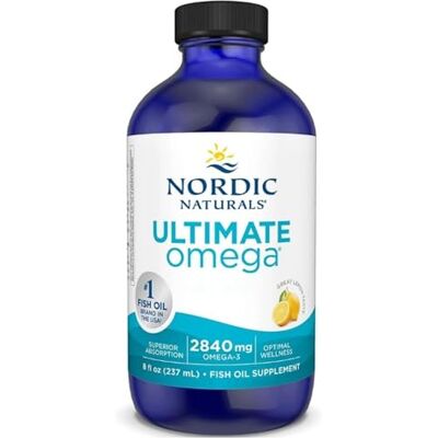 Nordic Naturals , Ultimate Omega, 2840mg Omega-3, Huile de Poisson avec EPA et DHA, Goût Citron, 237ml, Testé en Laboratoire, Sans Soja, Sans Gluten, Sans OGM Nordic Naturals , Ultimate Omega, 2840mg Omega-3, Huile de Poisson avec EPA et DHA, Goût Citron, 237ml, Testé en Laboratoire, Sans Soja, Sans Gluten, Sans OGM