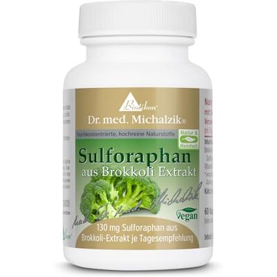 Biotikon Sulforaphan Extrait de Brocoli Dr Michalzik 130mg Sulforaphan 60 gélules 130 mg de sulforaphan + 1300 mg d'extrait de brocoli + 40 mg de vitamine C • Fabrication allemande propre • Sans additifs Biotikon Sulforaphan Extrait de Brocoli Dr Michalzik 130mg Sulforaphan 60 gélules 130 mg de sulforaphan + 1300 mg d'extrait de brocoli + 40 mg de vitamine C • Fabrication allemande propre • Sans additifs
