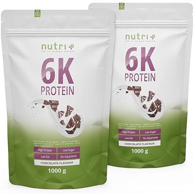 Nutri + Protein Shake Chocolat 2 kg – Poudre de protéines à faible teneur en glucides avec isolat de protéines de soja sans OGM, protéines d'amande, etc. – Poudre de protéines 2000 g Nutri + Protein Shake Chocolat 2 kg – Poudre de protéines à faible teneur en glucides avec isolat de protéines de soja sans OGM, protéines d'amande, etc. – Poudre de protéines 2000 g