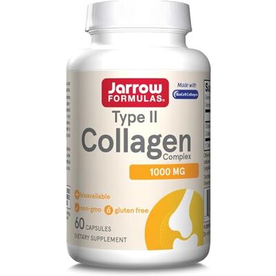 Jarrow Formulas , Type II Collagen Complex (collagène de type 2), 60 gélules, testé en laboratoire, sans gluten, sans soja, sans OGM Jarrow Formulas , Type II Collagen Complex (collagène de type 2), 60 gélules, testé en laboratoire, sans gluten, sans soja, sans OGM