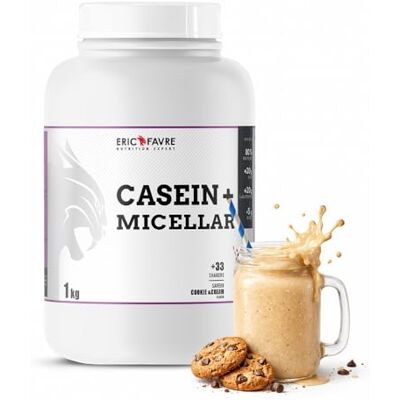 ERIC FAVRE CASEIN+ NATIVE ORIGINE Caséine Micellaire Enrichie en HMB, Vitamine B6, Magnésium Construction Musculaire 1kg Saveur Cookies & Cream ERIC FAVRE CASEIN+ NATIVE ORIGINE Caséine Micellaire Enrichie en HMB, Vitamine B6, Magnésium Construction Musculaire 1kg Saveur Cookies & Cream