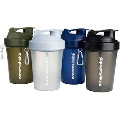 Smartshake Bouteille shaker protéinée Lite (400 ml) – Shaker fitness – Couvercle à visser anti-fuite – Sans BPA – Mixte – Gris brume, vert armée, noir, bleu marine Smartshake Bouteille shaker protéinée Lite (400 ml) – Shaker fitness – Couvercle à visser anti-fuite – Sans BPA – Mixte – Gris brume, vert armée, noir, bleu marine