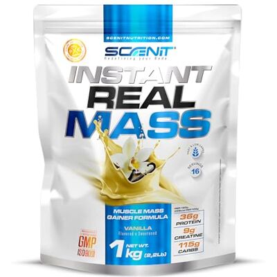 Scenit Redefining your Body Instant Real Mass 1 kg Mass Gainer gainer masse musculaire poids gainer Gainer augmentation de la masse Mass gainer avec créatine (1 kg, Vanille) Scenit Redefining your Body Instant Real Mass 1 kg Mass Gainer gainer masse musculaire poids gainer Gainer augmentation de la masse Mass gainer avec créatine (1 kg, Vanille)