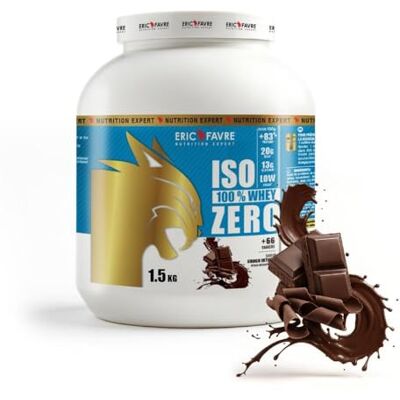 ERIC FAVRE ISO WHEY ZERO 100% Pure Whey Protéine Isolate Savoureuse, Prise Masse Musculaire Assimilable Rapidement, Laboratoire 1,5 kg Choco Intense ERIC FAVRE ISO WHEY ZERO 100% Pure Whey Protéine Isolate Savoureuse, Prise Masse Musculaire Assimilable Rapidement, Laboratoire 1,5 kg Choco Intense