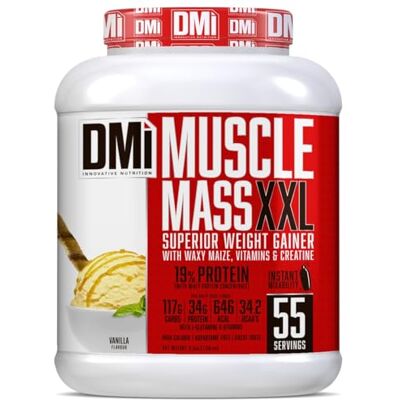 DMI INNOVATIVE NUTRITION Muscle Mass XXL Top WEIGHT GAINER (vanille, 3,3 kg (7,26 lbs) DMI INNOVATIVE NUTRITION Muscle Mass XXL Top WEIGHT GAINER (vanille, 3,3 kg (7,26 lbs)