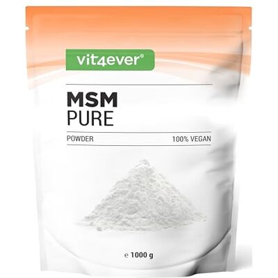 Vit4ever Poudre de MSM 1 kg (1000 g) 99,9% de Méthylsulfonylméthane Cristallin Pur Facteur Mesh 40-80 Soufre Organique Végane, Sans Additifs Vit4ever Poudre de MSM 1 kg (1000 g) 99,9% de Méthylsulfonylméthane Cristallin Pur Facteur Mesh 40-80 Soufre Organique Végane, Sans Additifs