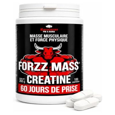 EXCELDIET PHARMA Créatine Monohydrate FORZZ MASS 180 Comprimés Végan Musculation Prise de masse Approvisionnement 60 Jours Fabriqué en France EXCELDIET PHARMA Créatine Monohydrate FORZZ MASS 180 Comprimés Végan Musculation Prise de masse Approvisionnement 60 Jours Fabriqué en France