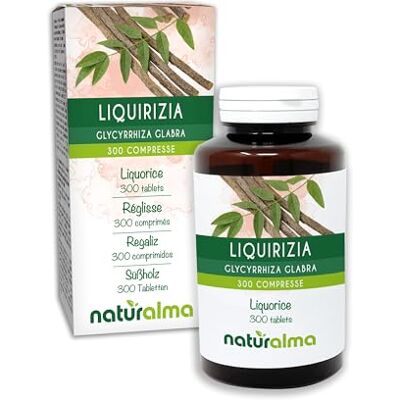 Naturalma Réglisse (Glycyrrhiza glabra) racines 150 g 300 comprimés Complément alimentaire Naturel et Végétalien Naturalma Réglisse (Glycyrrhiza glabra) racines 150 g 300 comprimés Complément alimentaire Naturel et Végétalien
