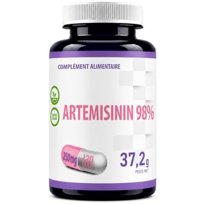 Hepatica Artémisinine 250 mg standardisée à 98 % 120 gélules végétaliennes 4 mois GMP & testé par un laboratoire indépendant Hepatica Artémisinine 250 mg standardisée à 98 % 120 gélules végétaliennes 4 mois GMP & testé par un laboratoire indépendant