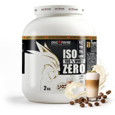 ERIC FAVRE ISO WHEY ZERO 100% Pure Whey Protéine Isolate Savoureuse, Prise de Masse Musculaire Assimilable Rapidement Laboratoire 2kg Café Latte ERIC FAVRE ISO WHEY ZERO 100% Pure Whey Protéine Isolate Savoureuse, Prise de Masse Musculaire Assimilable Rapidement Laboratoire 2kg Café Latte