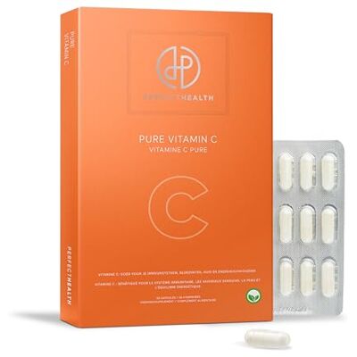 Perfect Health Vitamine C Pure 1000mg 30 Gélules Végétariennes Système Immunitaire, Collagène, Peau & Énergie Haute Qualité, Sans Additifs, Cure de 15 Jours Perfect Health Vitamine C Pure 1000mg 30 Gélules Végétariennes Système Immunitaire, Collagène, Peau & Énergie Haute Qualité, Sans Additifs, Cure de 15 Jours