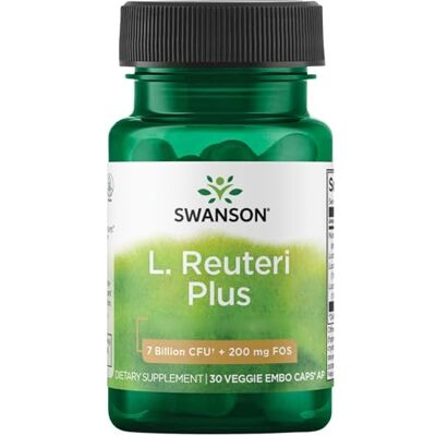 Swanson , L. Reuteri Plus, 7 milliards de cultures bactériennes, 30 capsules végétaliennes, testées en laboratoire, sans soja, sans gluten, sans OGM Swanson , L. Reuteri Plus, 7 milliards de cultures bactériennes, 30 capsules végétaliennes, testées en laboratoire, sans soja, sans gluten, sans OGM