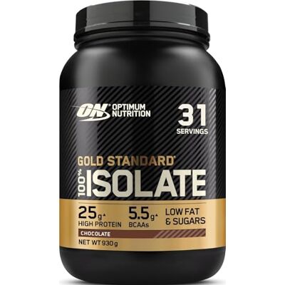 Optimum Nutrition Gold Standard 100% Isolat de Protéine de Whey en Poudre, Goût Chocolat, 930g, 31 Doses Optimum Nutrition Gold Standard 100% Isolat de Protéine de Whey en Poudre, Goût Chocolat, 930g, 31 Doses