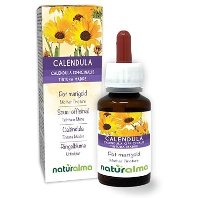 Naturalma Souci officinal (Calendula officinalis) capitules (fleurs) Teinture Mère sans alcool Extrait liquide gouttes 60 ml Complément alimentaire Végétalien ou végan Naturalma Souci officinal (Calendula officinalis) capitules (fleurs) Teinture Mère sans alcool Extrait liquide gouttes 60 ml Complément alimentaire Végétalien ou végan