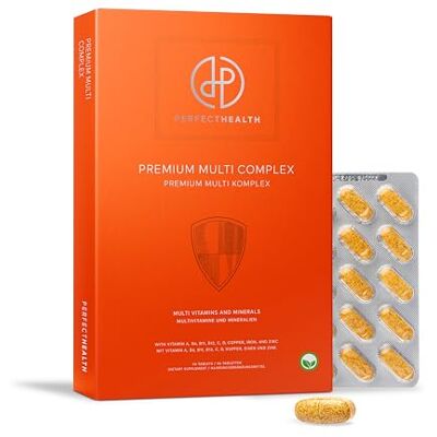 Perfect Health Premium Multi Complex Complément Alimentaire Multivitamines et Minéraux Bon pour votre système immunitaire et votre équilibre énergétique 90 comprimés Haute dose Vegan Perfect Health Premium Multi Complex Complément Alimentaire Multivitamines et Minéraux Bon pour votre système immunitaire et votre équilibre énergétique 90 comprimés Haute dose Vegan