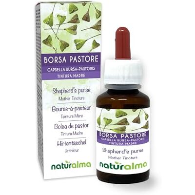 Naturalma Bourse-à-pasteur (Capsella bursa-pastoris) herbe Teinture Mère sans alcool Extrait liquide gouttes 60 ml Complément alimentaire Végétalien ou végan Naturalma Bourse-à-pasteur (Capsella bursa-pastoris) herbe Teinture Mère sans alcool Extrait liquide gouttes 60 ml Complément alimentaire Végétalien ou végan