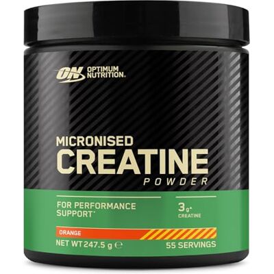 Optimum Nutrition Micronised Creatine Monohydrate en Poudre, 247,5g Orange, 55 Portions, Complément pour Soutenir la Force et la Puissance Musculaires,Pré et Post Entraînement Optimum Nutrition Micronised Creatine Monohydrate en Poudre, 247,5g Orange, 55 Portions, Complément pour Soutenir la Force et la Puissance Musculaires,Pré et Post Entraînement