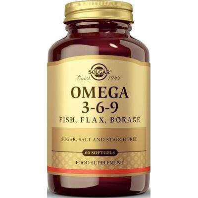 Solgar Oméga 3-6-9 Poisson/Lin/Bourrache 60 Softgels Solgar Oméga 3-6-9 Poisson/Lin/Bourrache 60 Softgels