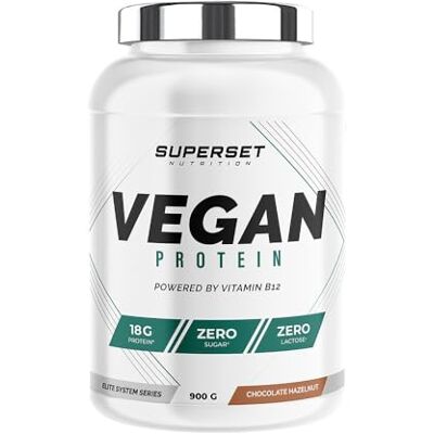SUPERSET NUTRITION 100% Vegan Protein (900g) Protéines Végétales La protéine vegan N°1 des ventes Chocolat Noisette SUPERSET NUTRITION 100% Vegan Protein (900g) Protéines Végétales La protéine vegan N°1 des ventes Chocolat Noisette