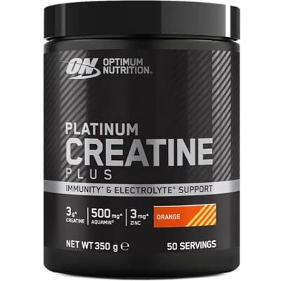 Optimum Nutrition Platinum Creatine, 350g Orange, 50 Portions, 3g de Créatine Monohydrate, Soutient la Performance pendant les Entraînement de Haute Intensité Optimum Nutrition Platinum Creatine, 350g Orange, 50 Portions, 3g de Créatine Monohydrate, Soutient la Performance pendant les Entraînement de Haute Intensité