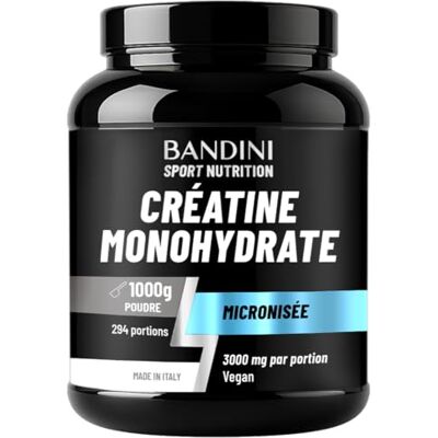 BANDINI ® Créatine Monohydrate Poudre 1 kg 100% Pure Entraînement de Force Creatine Micronisée 1kg Haut dosage Sport & Fitness Pre Workout Puissant 292 Portions Micronized Vegan Powder BANDINI ® Créatine Monohydrate Poudre 1 kg 100% Pure Entraînement de Force Creatine Micronisée 1kg Haut dosage Sport & Fitness Pre Workout Puissant 292 Portions Micronized Vegan Powder